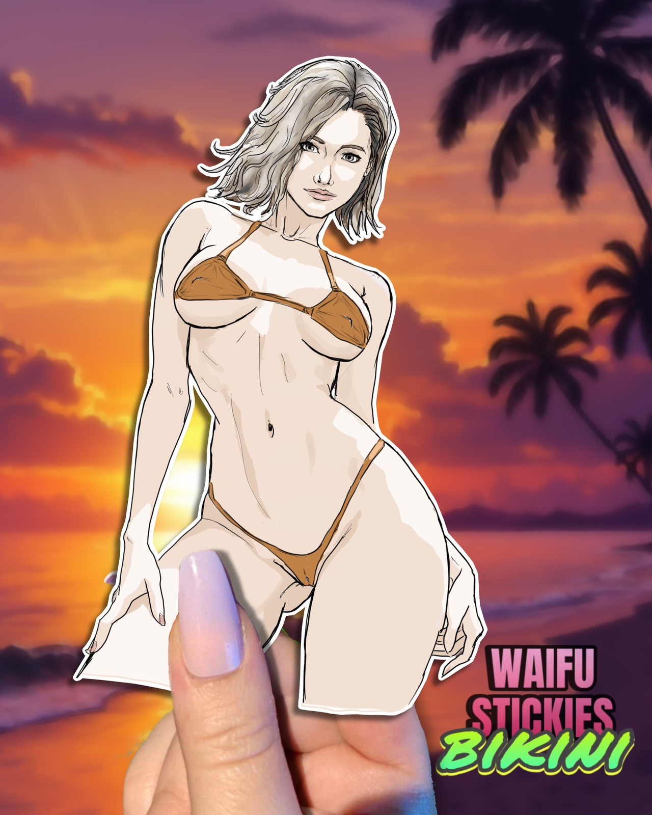Grace - BIKINI STICKER - Waterproof, Vinyl, Lewd, Anime, resident evil