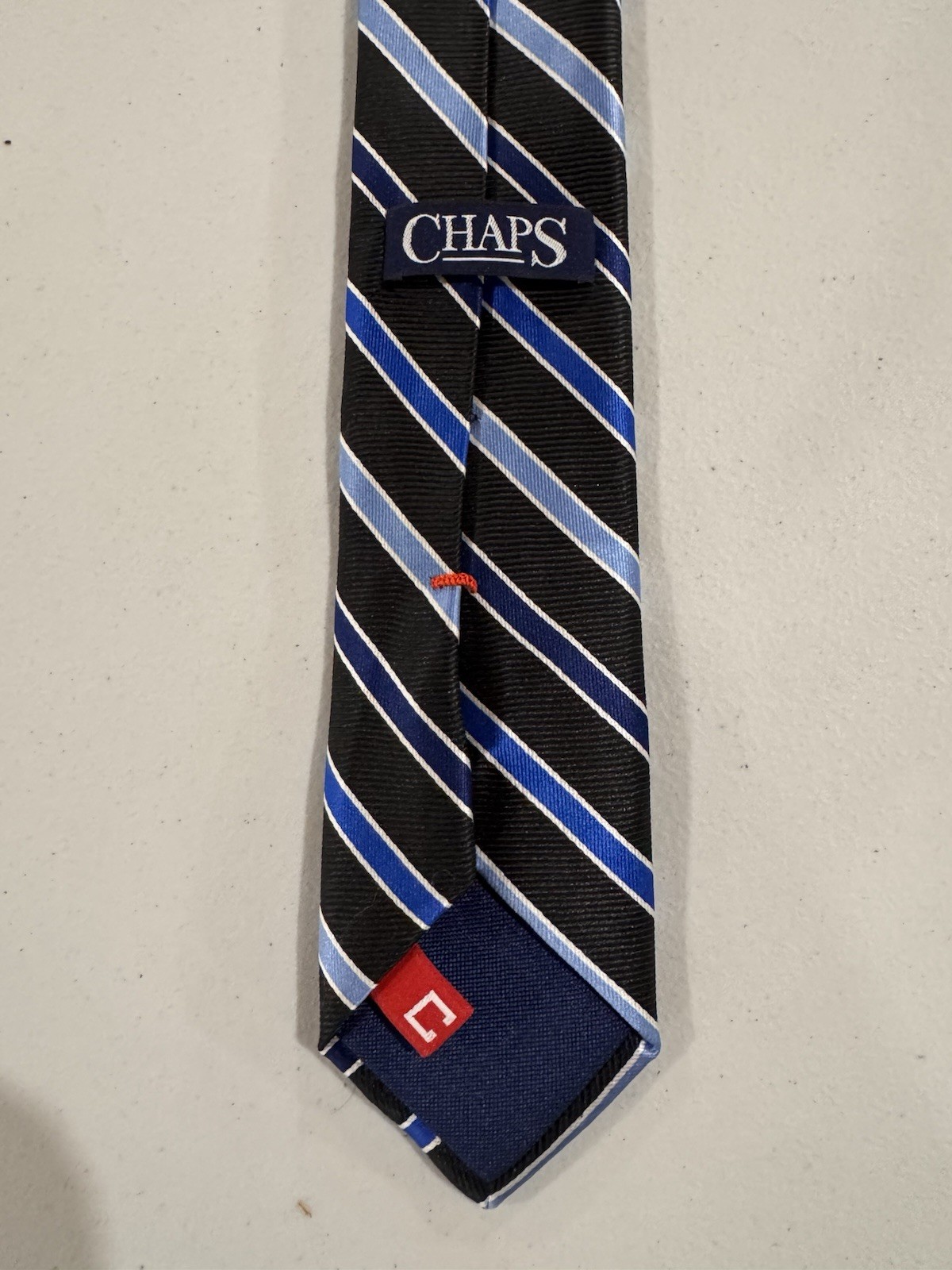 Boy's Chap's Neck Tie - Navy Blue Striped Dress Tie Polyester 49 Inches