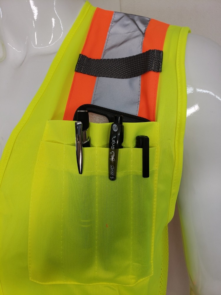 FX HIGH VISIBILITY Surveyor Two Tone Yellow Safety Vest Solid front & Mesh back
