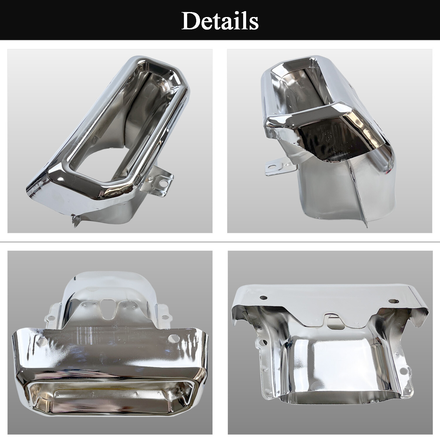 Pair Exhaust Tips Bezels for Chevy Silverado GMC Sierra 1500 2019-2024 Silver