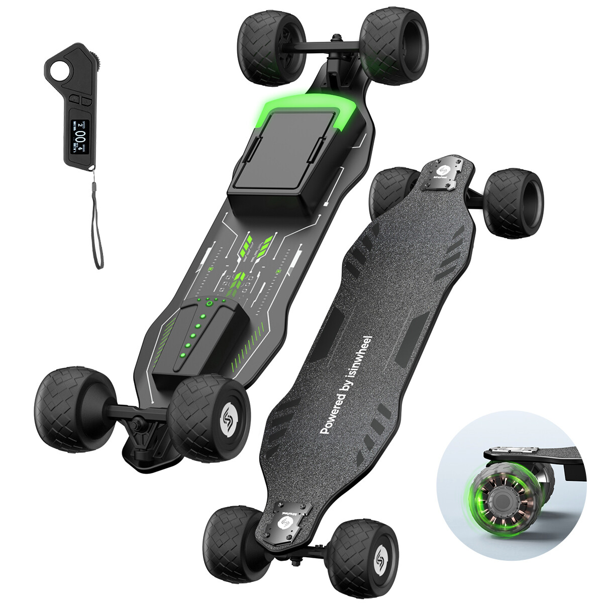 Electric Skateboard for Adults ＆Teens Longboard with Removable Battery & Remote
