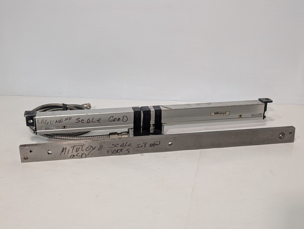 Assorted Mitutoyo linear encoder scale components, sensor cable *FOR PARTS*
