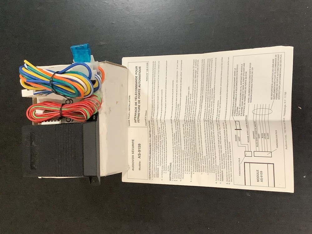 Audiovox AS9159 Prestige Door Lock Interface