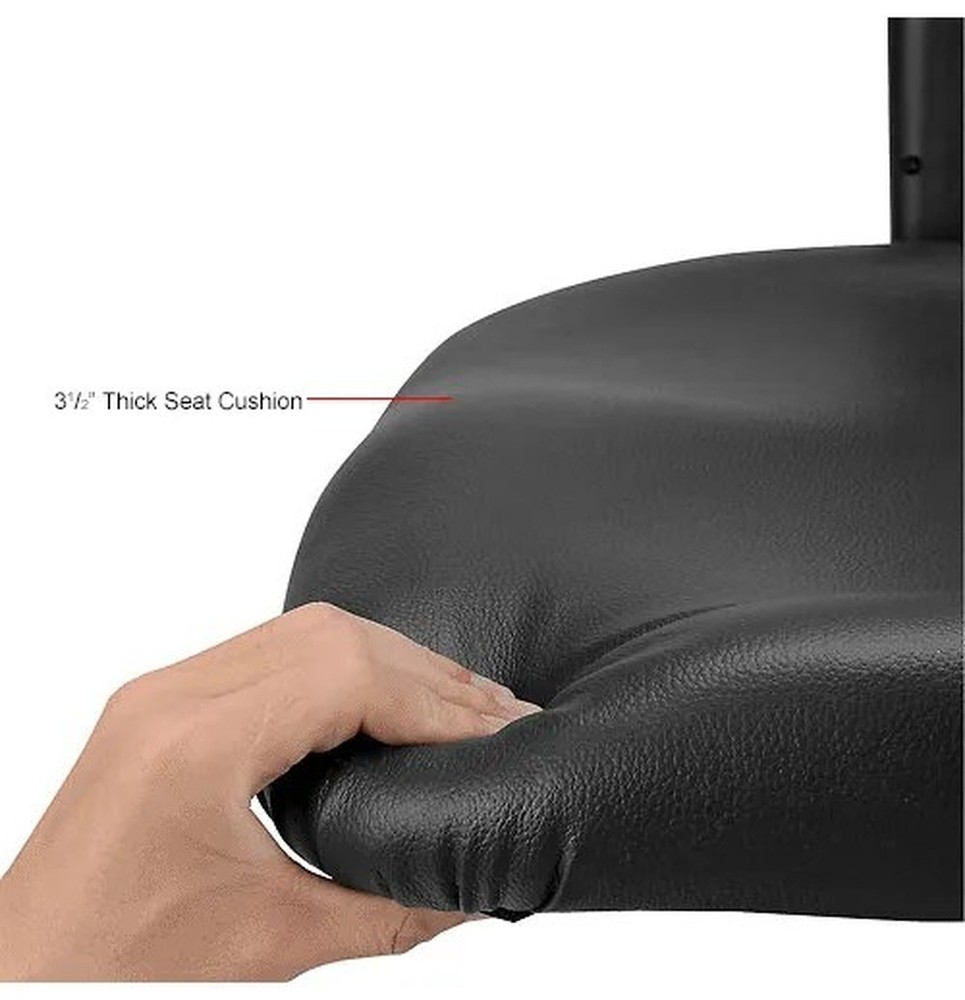 Interion? Vinyl Drafting Stool, Black