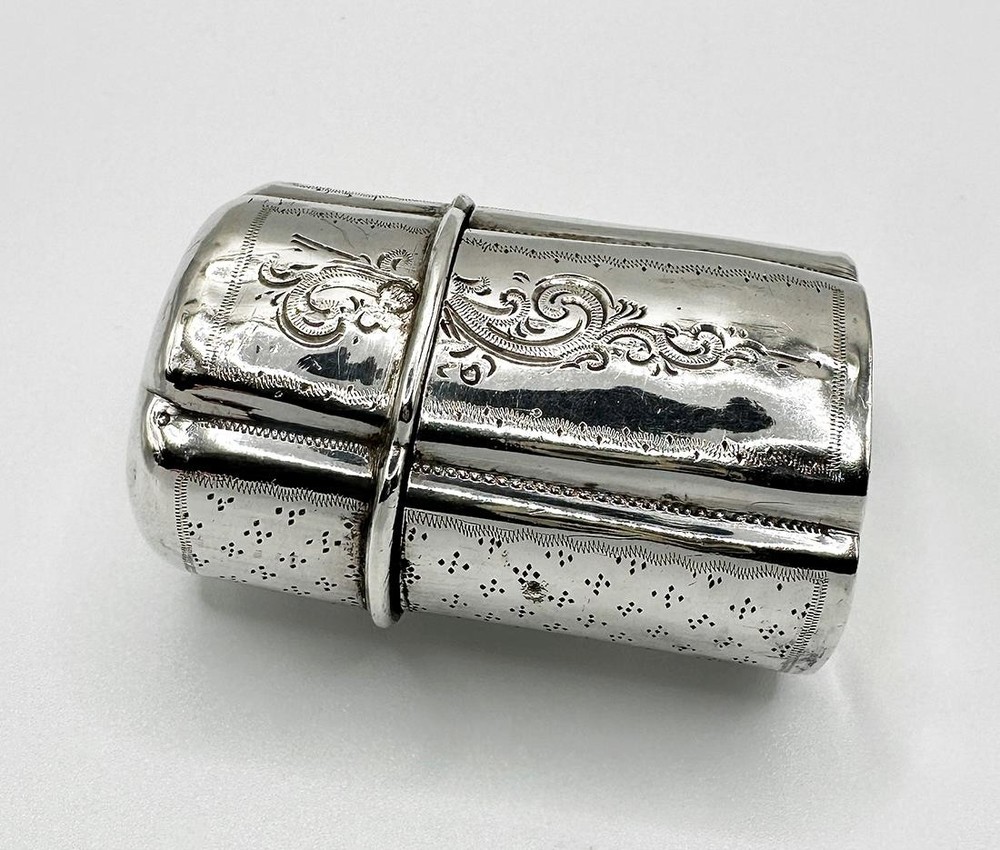 ANTIQUE DUTCH SILVER PEPPERMINT BOX 1861