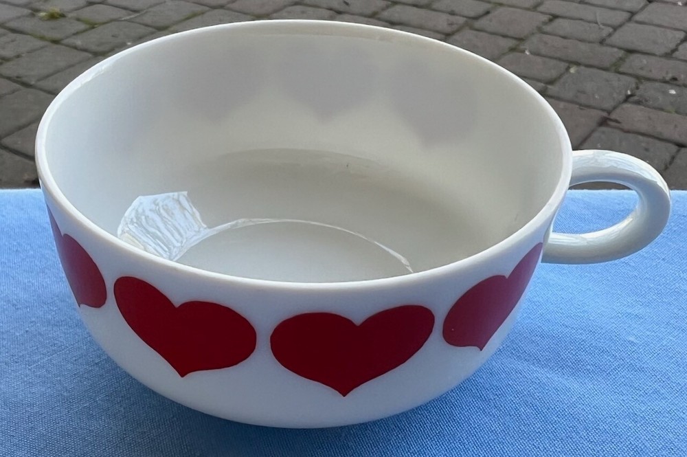 FIVE Bareuther Bavaria Red Hearts Low Coffee Cups