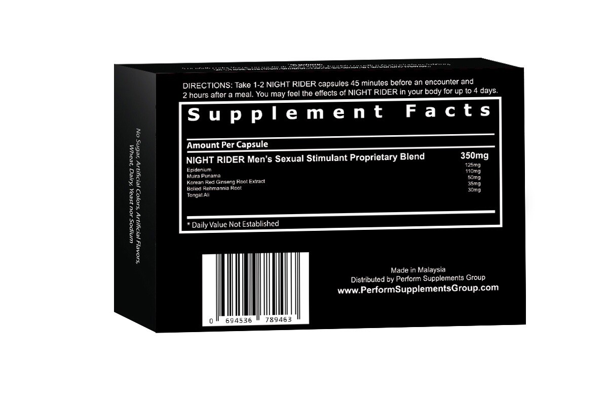 NIGHT RIDER - 72 Hour Performance, Endurance Enhancement that Delivers!(10 Pack)
