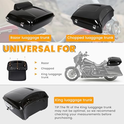 Chopped Razor Motorcycle Trunk Backrest Pad Compatible with 14-24 Harley