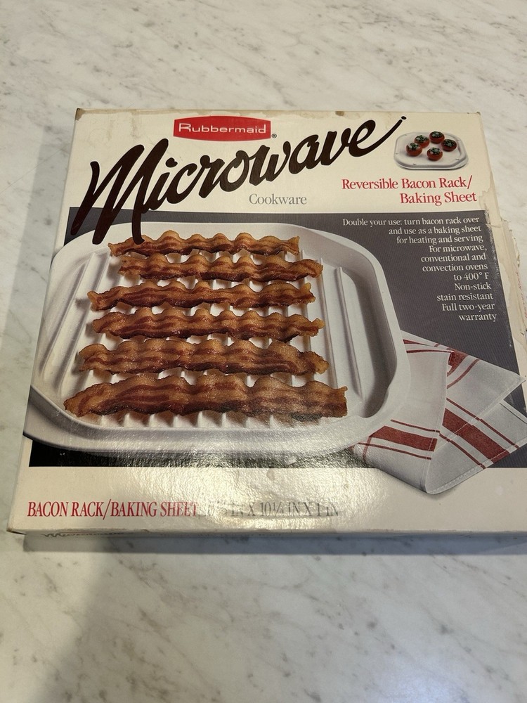 Vintage Rubbermaid Microwave Reversible Bacon Rack/Baking Sheet