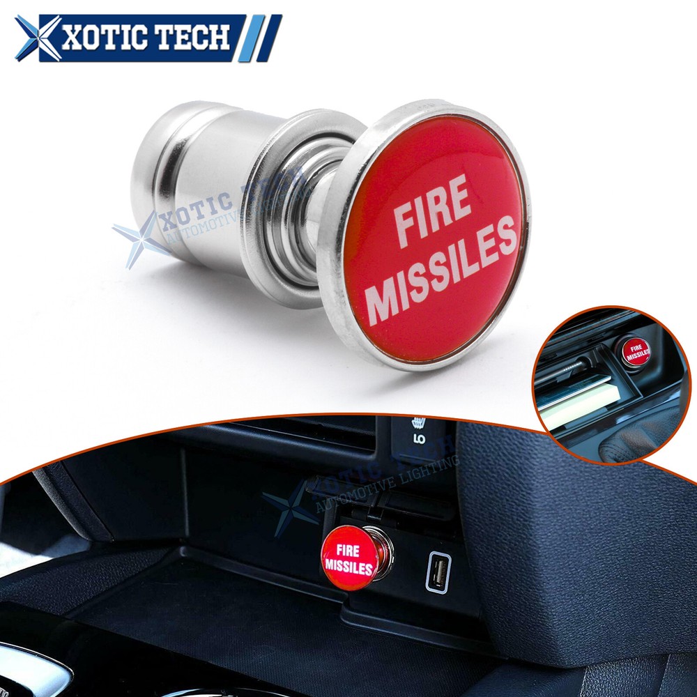 Universal Red Fire Missiles Push Button Car Cigarette Lighter Replace Accessory