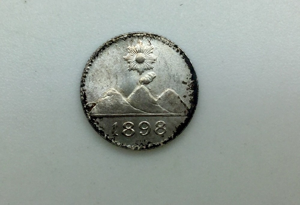 Guatemala 1898 Silver 1/4 Real Nice Lustrous Example Pleasing Coin