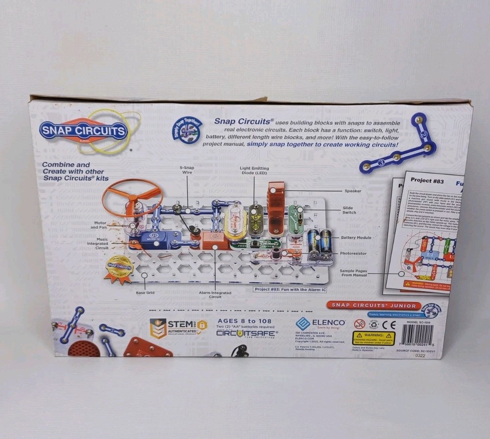 Snap Circuits Junior Set Electronics Toy Elenco New