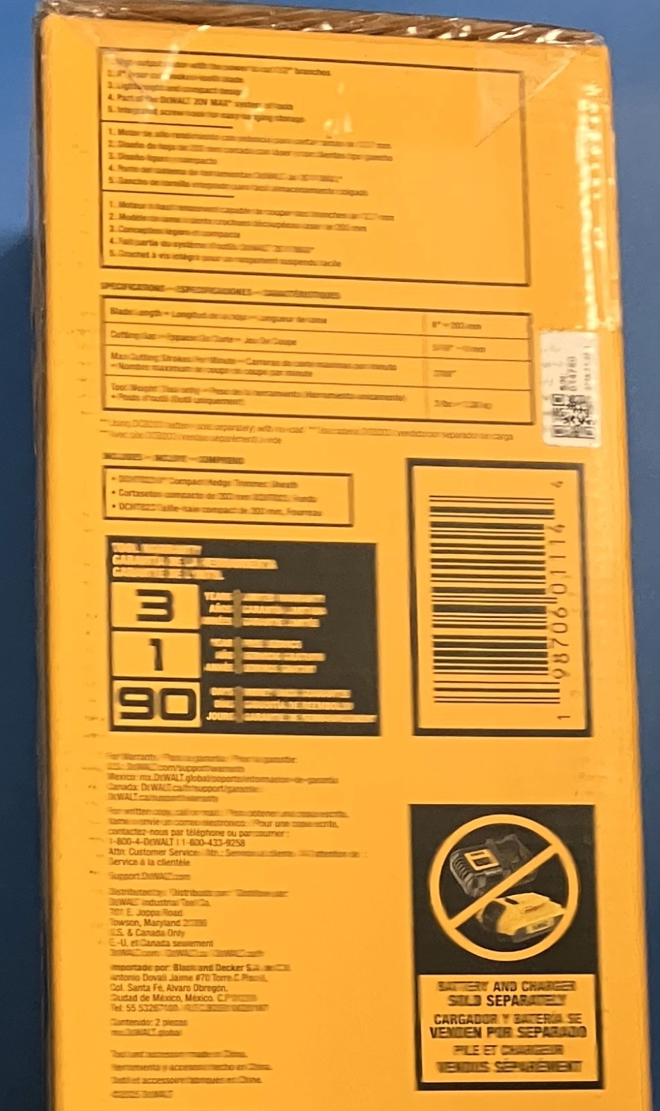 NEW DEWALT CORDLESS HEDGE TRIMMER DCHT823B (FRE015795)