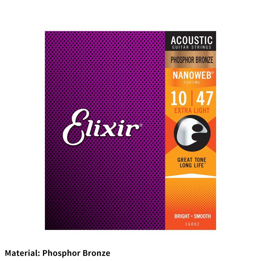 4 Sets 6 Strings 16002 Phosphor Bronze LIGHT Guitar Strings 10-47
