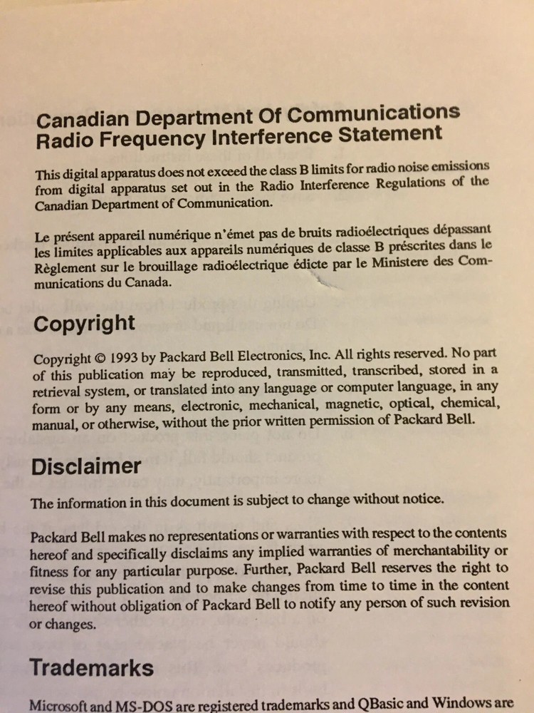 486ES Packard Bell Personal Computer Users Guide