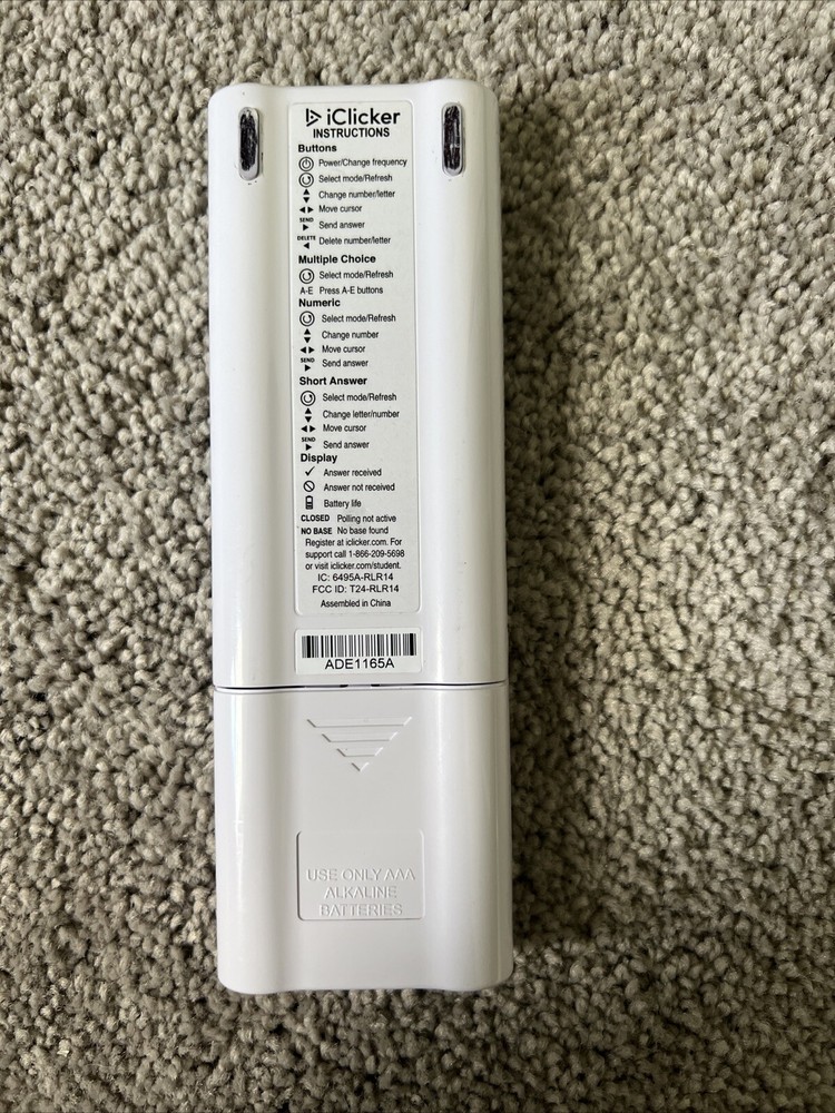 iClicker 2 Student Classroom Response System Remote Control Tested & Works