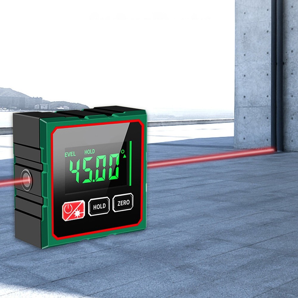 Digital Angle Finder W/ Laser Level Inclinometer Magnetic Angle Gauge Protractor