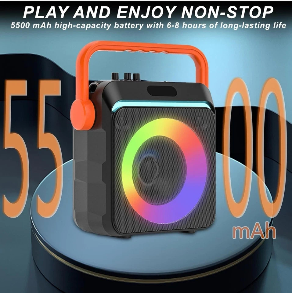 Karaoke Portable Machine Bluetooth Speaker 2 Wireless Microphone BRAND NEW FUN!!