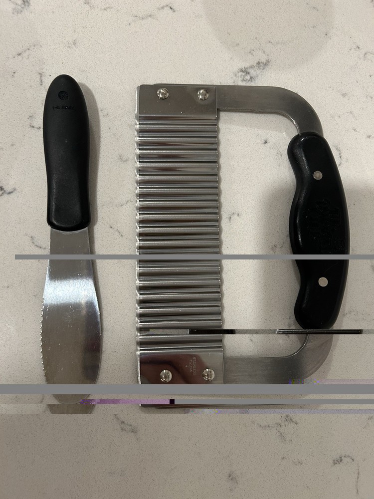 Pampered Chef Utilities Double Bladed Chopper Scissors Crinkle Cutter Spreader