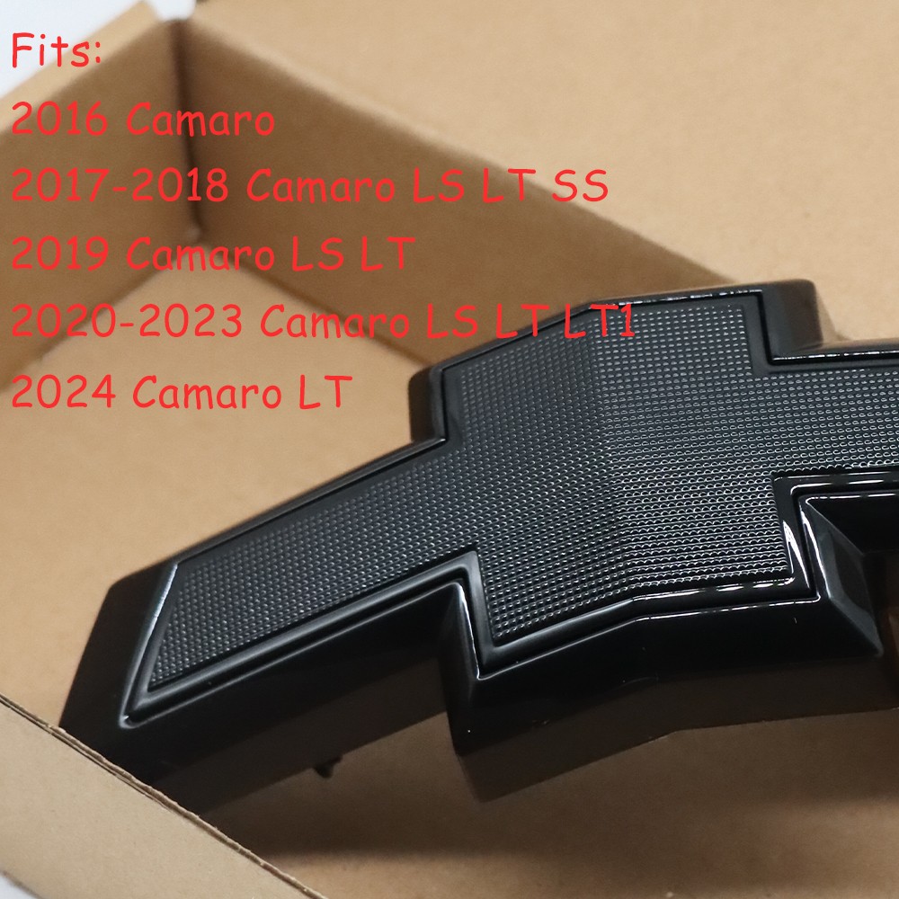For 2016 - 2024 Camaro Front Grille Bowtie Gloss Black Emblem