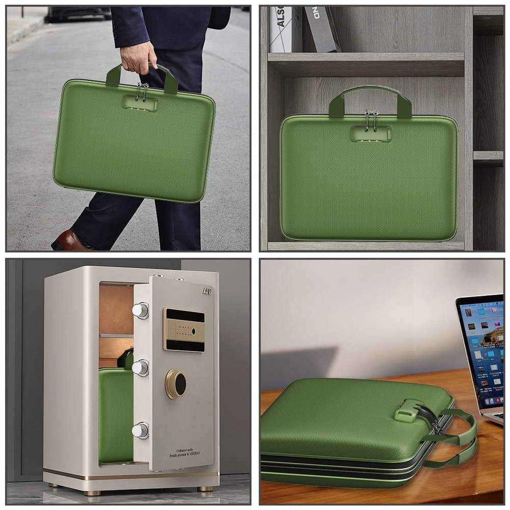 Fireproof File Organizer,Fireproof Document Box with Lock,Large 13 Pocket Exp...