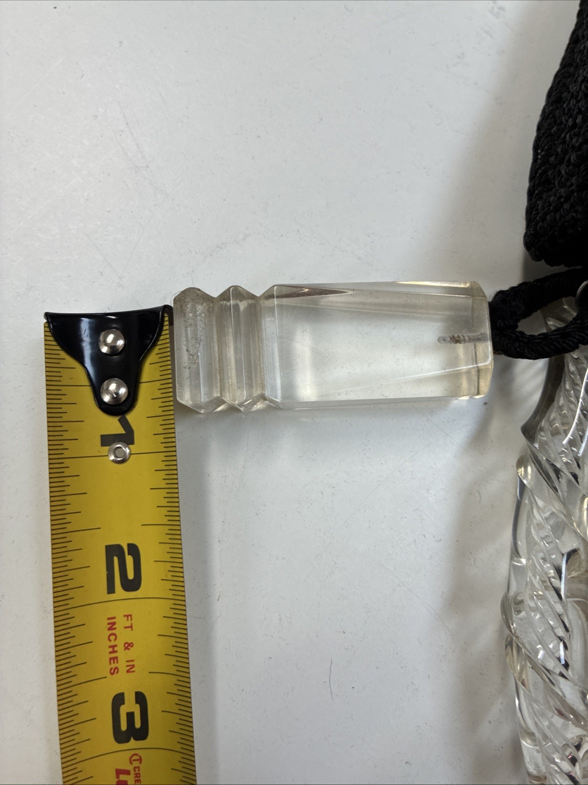 1930s Art Deco Crochet Handbag Clear Lucite Style Handle Provenance Depression