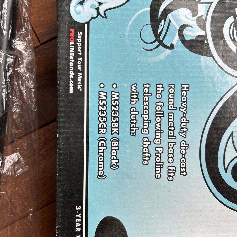 Proline MS235BK Round Base Mic Stand 2 Pack Black. New