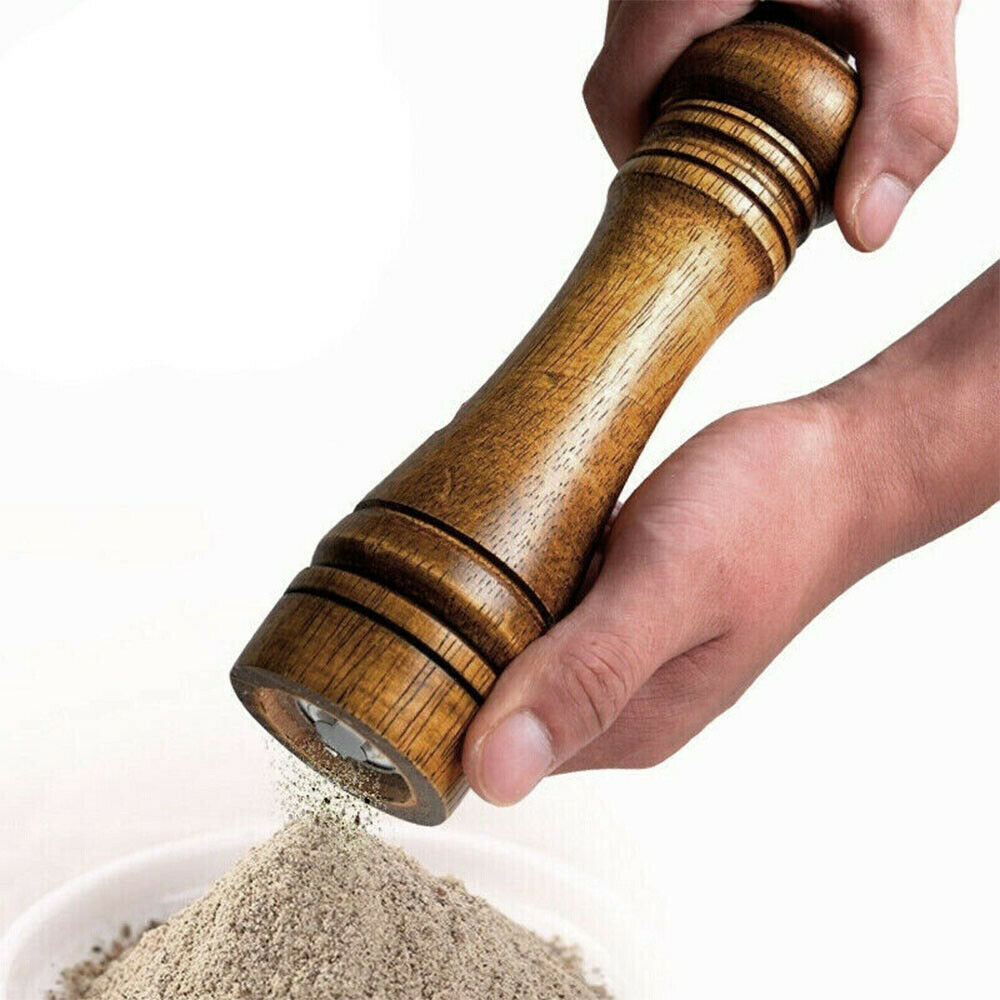 Kitchen Tools Cooking Pepper Grinder Hand Movement Oak Solid Wood Pepper Mill US