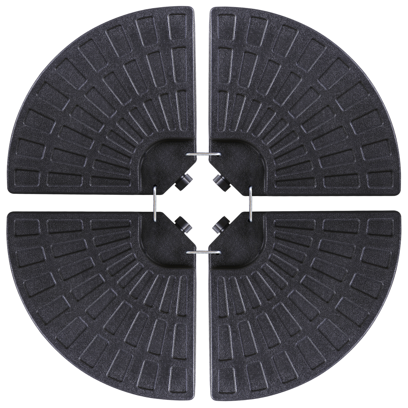 4-Piece Patio Umbrella Base Heavy Duty Cantilever Offset Umbrella Stand w/ Hooks