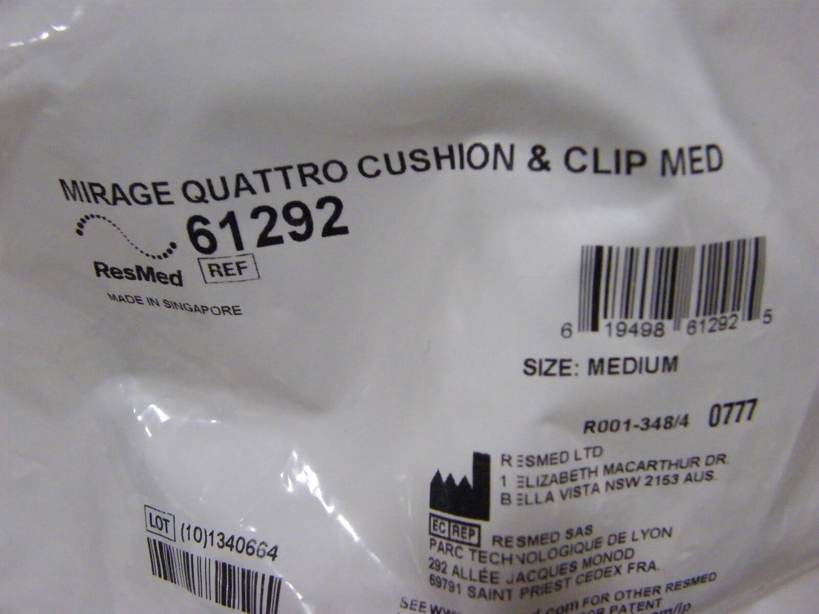 Resmed Mirage Quattro Medium Cushion with Clip NEW Replacement M Factory Sealed