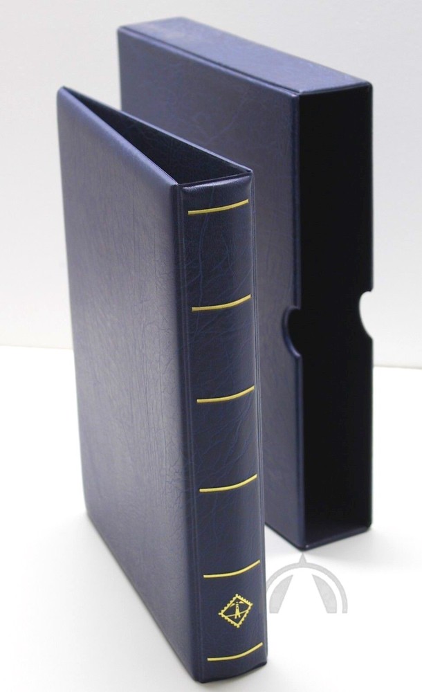 VARIO F Blue 3 Ring Binder & Slipcase for Stamp Currency and Other Collecting