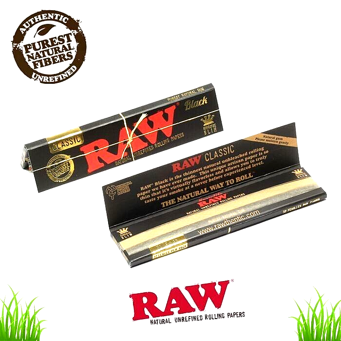 Raw Black King Size Rolling Papers Slim 1 Pack USA SHIPPED