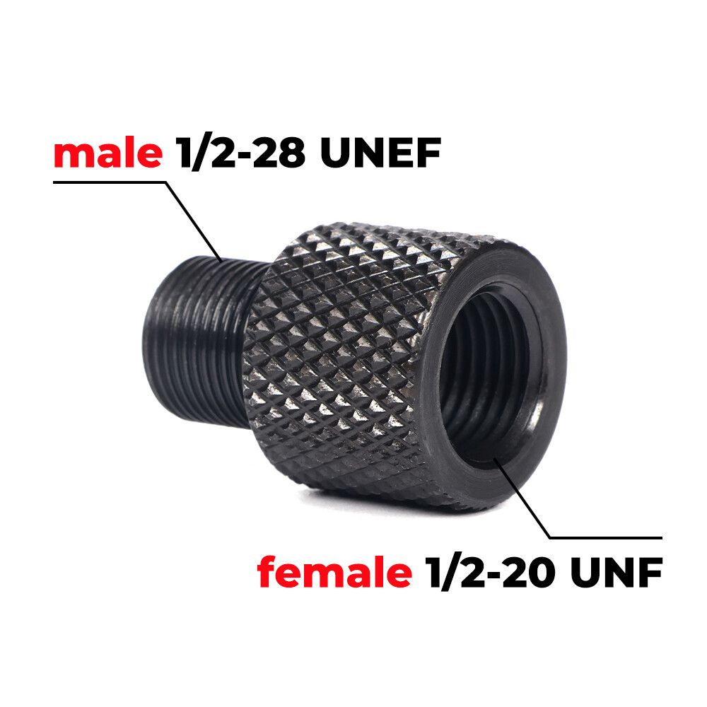 Male 1/2-20 to Female 1/2-28 Adapter Or Female 1/2-20 UNF to Male 1/2-28 UNEF