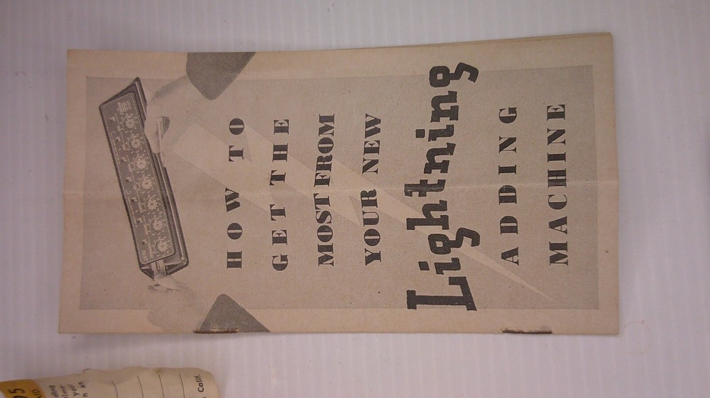 Large Bakelite/ Catlin brown Lightening Adding machine removable w/ instructions