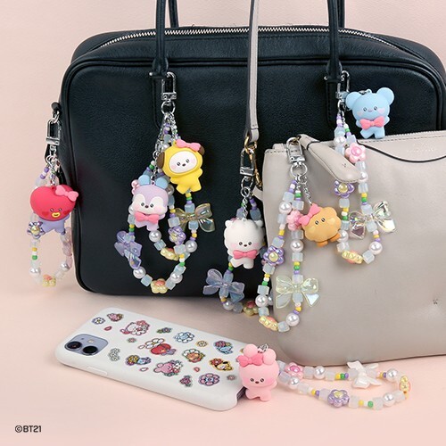 BTS Official BT21 Beads strap keyring [Lovely]