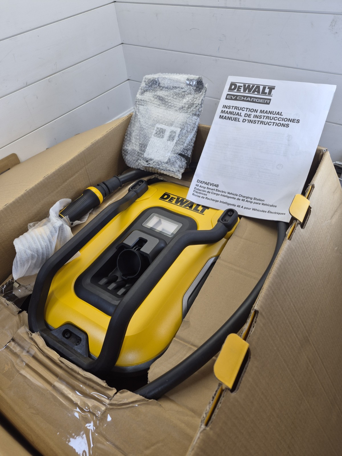DEWALT Level-2 Wall Mounted Electric Vehicle EV Charger up to 48 Amps New