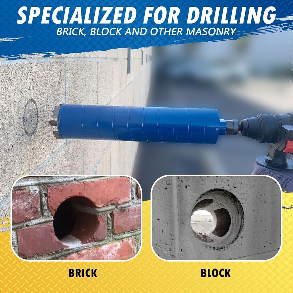 1-1/2" Diamond Core Bit for Efficient Brick Drilling - SDS Plus Adapter Included
