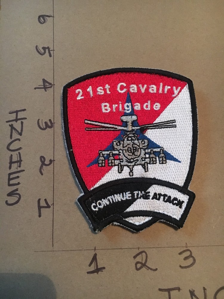 US Army 21st Cavalry Brigade Squadron patch 6/1/25 hook & loop back