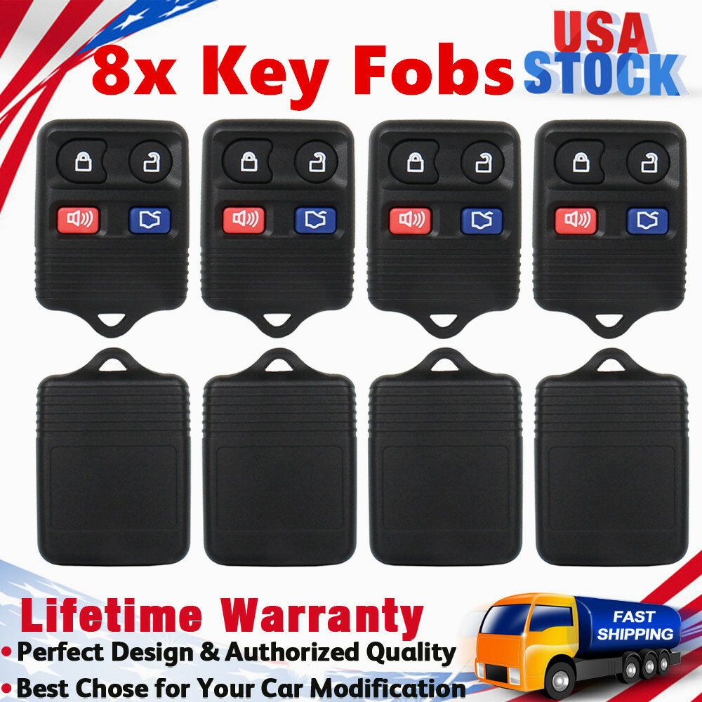 8 Pack 4 Buttons Keyless Entry Remote Control Car Key Fobs For Ford Explorer