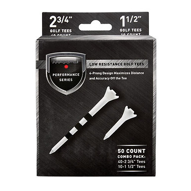 Maxfli 2 3/4" White Performance Tee 50 Pack