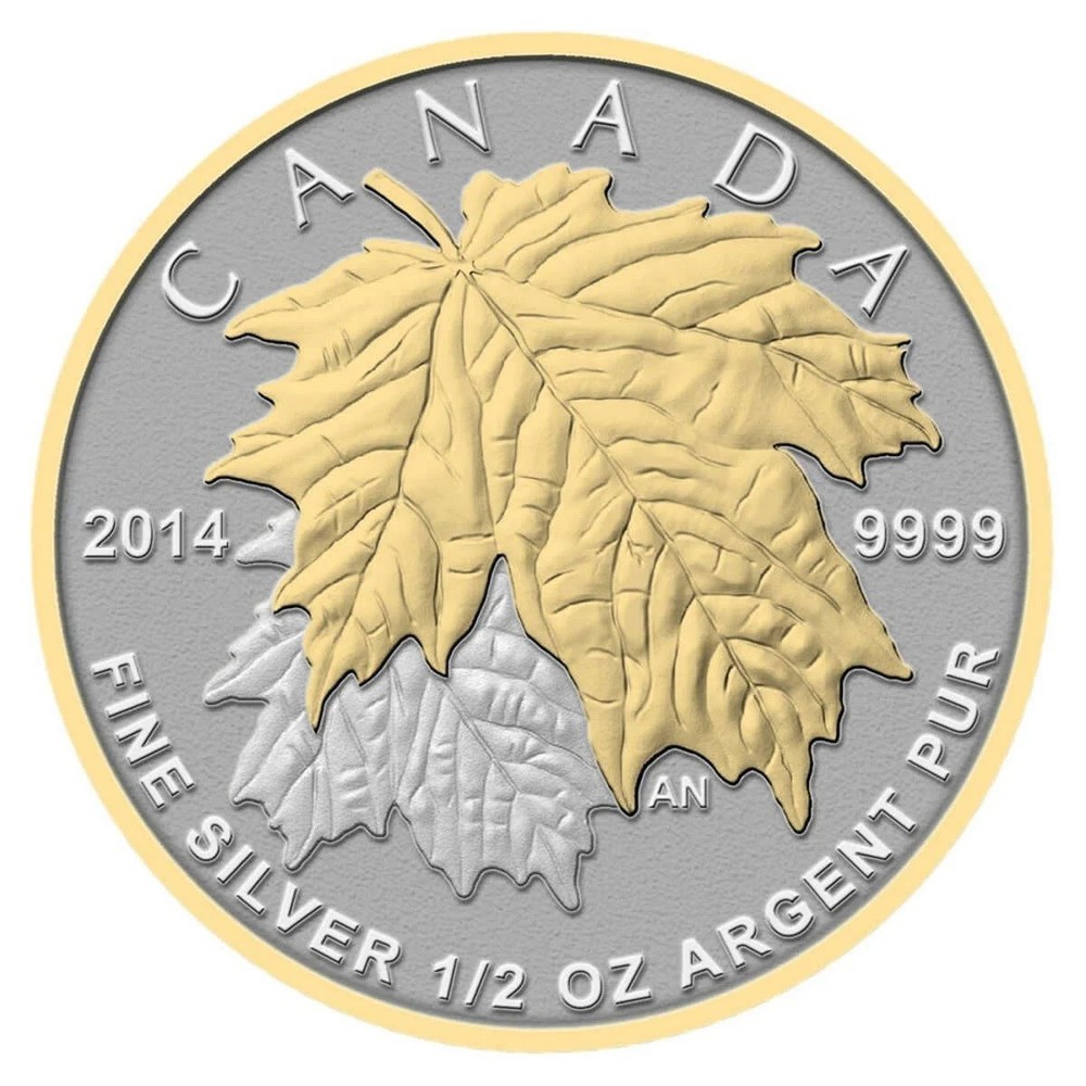 2014 Canadian 5-Coin Silver Reverse Proof Maple Leaf Set