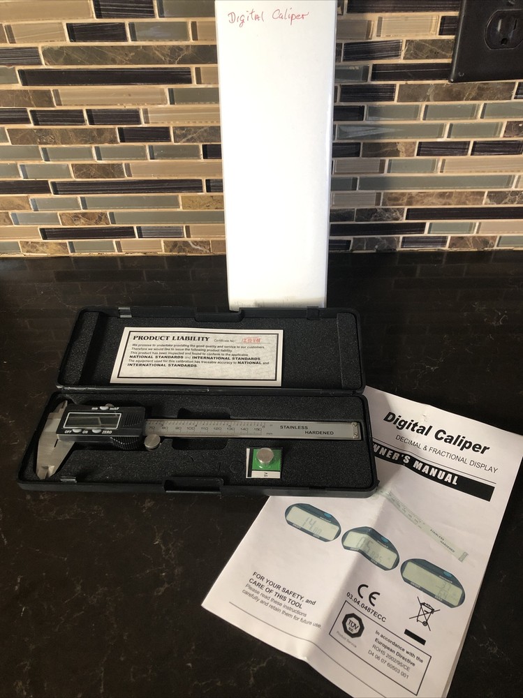 Vintage Digital Caliper National Conversion Table Plastic Box High Precision