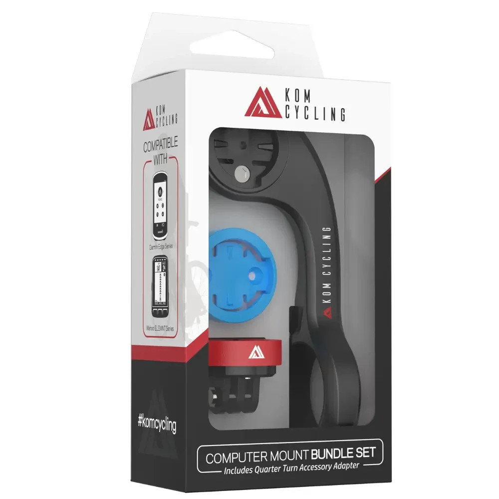 KOM Cycling CM06 Computer Mount + Accessory Adapter. Black