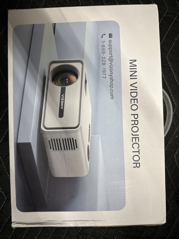 Vizony DP04 Mini Projector White Portable LCD Video Projector Open Box