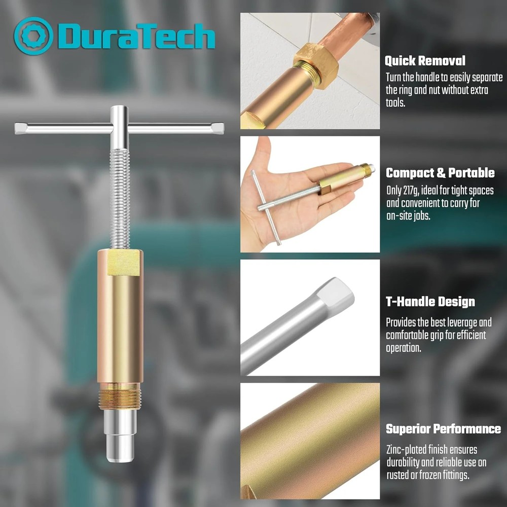 DURATECH Compression Sleeve Puller Tool, Ferrule Puller for 1/2 " Compression Fi