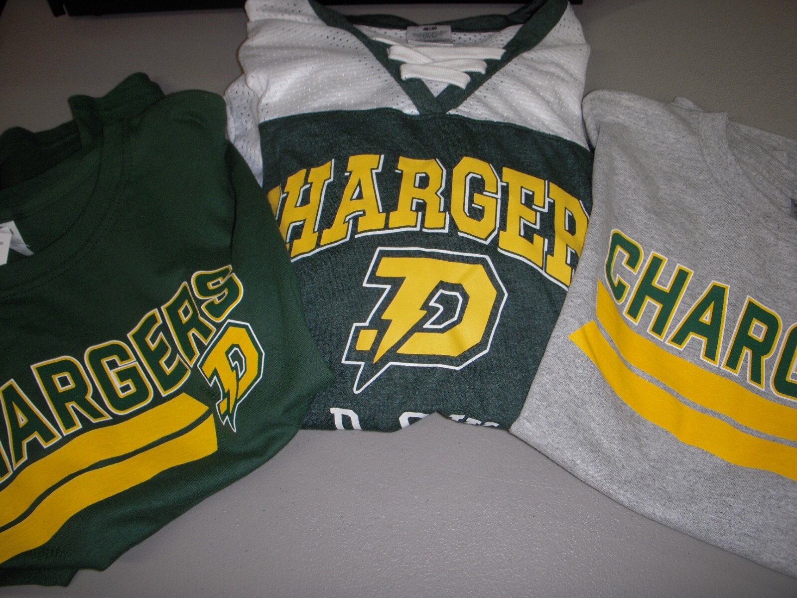 Wholesale Lot of 5 Midland MI Dow High School Chargers T-Shirts Boy's/Women's