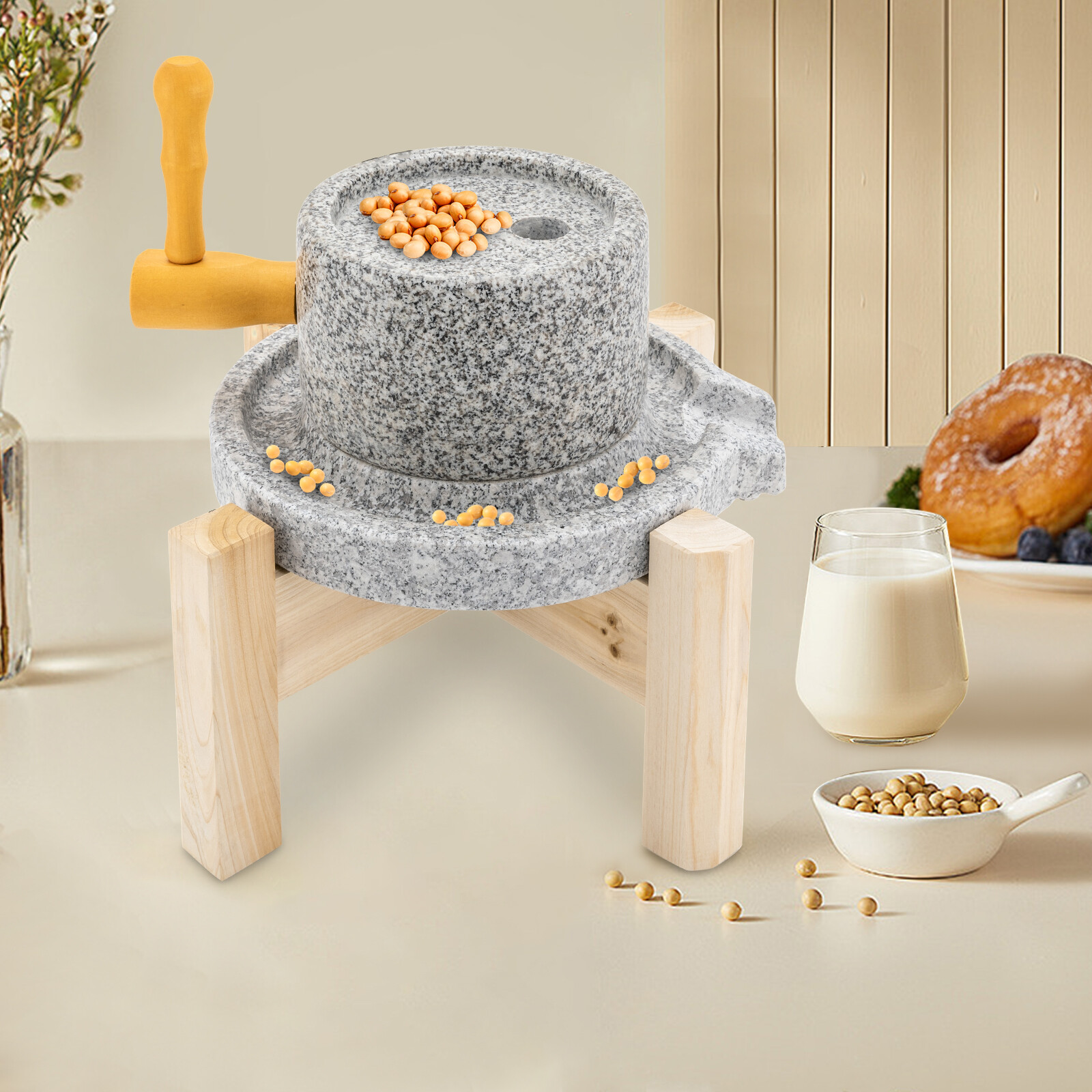 Manual Stone Mill Household For Hand Milled Rice Corn Soy Flour Grinder