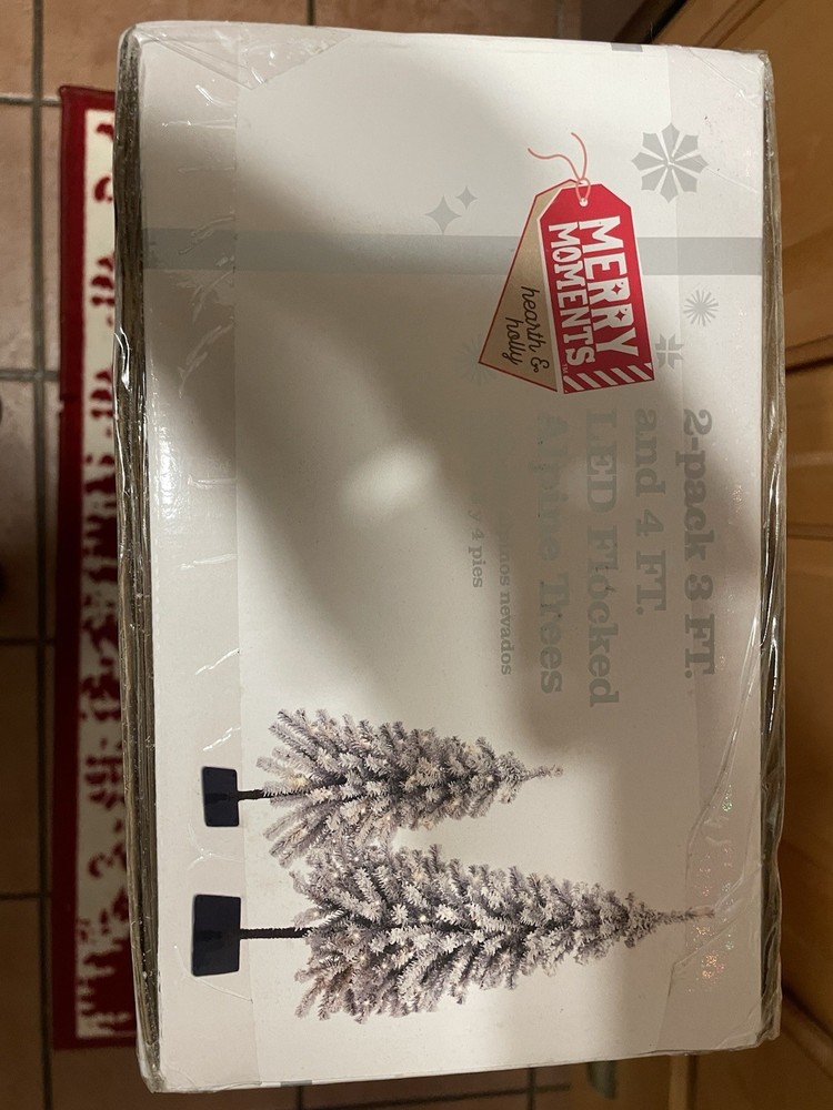 Alpine Trees - 2 pack 3 ft and 4 ft LED Flocked