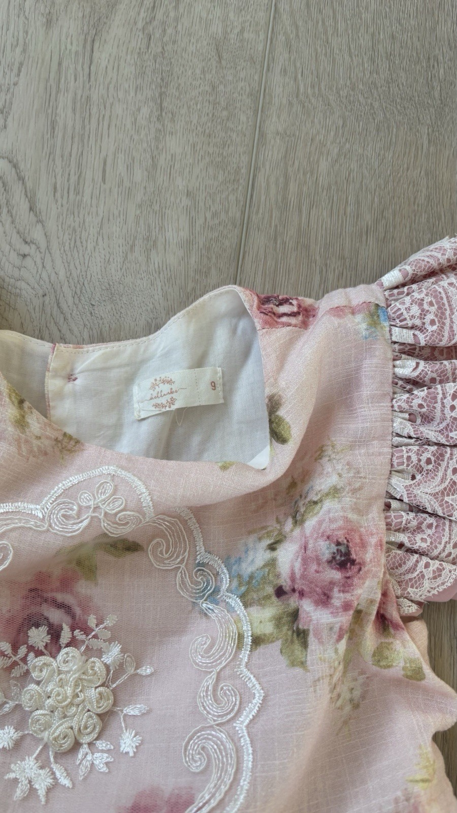 Dollcake Her Rose Garden Dress with garden Bag Size 9