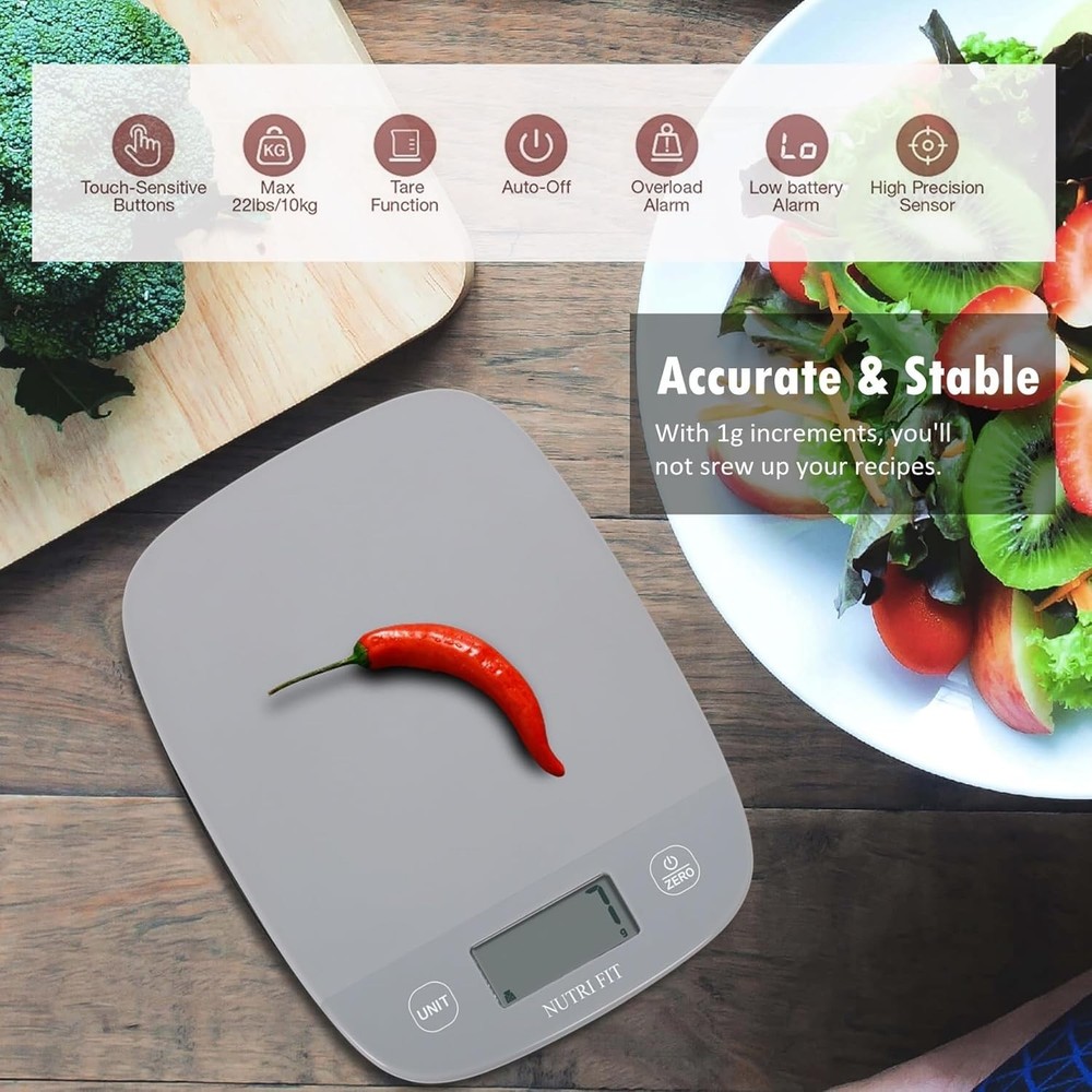 Effortless Cooking Scale - 11lb Capacity, Multiple Units & Smart Tare Function